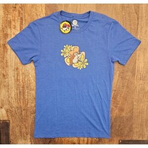 Buc-ee's Shirt Womens Small Blue "Just a Girl Who Loves Buc-ee's" Beaver Flowers